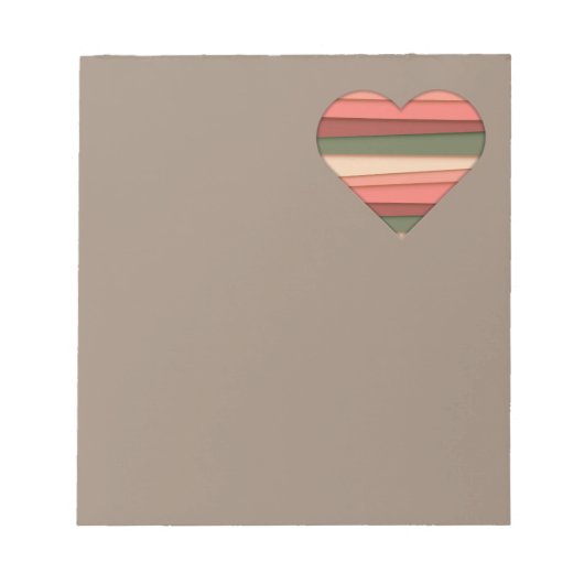 Heart Love Striped Valentijnsdag Notitieblok (Voorkant)