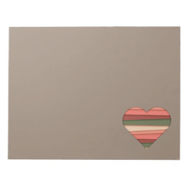 Heart Love Striped Valentijnsdag Notitieblok