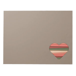 Heart Love Striped Valentijnsdag Notitieblok