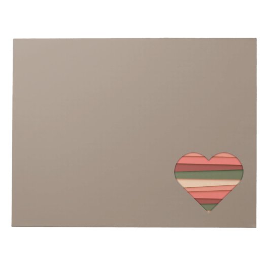 Heart Love Striped Valentijnsdag Notitieblok (Voorkant)