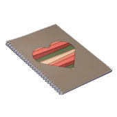 Heart Love Striped Valentijnsdag Notitieboek (Rechterzijde)