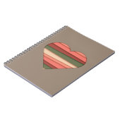 Heart Love Striped Valentijnsdag Notitieboek (Linkerzijde)