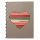 Heart Love Striped Valentijnsdag Notitieboek (Voorkant)