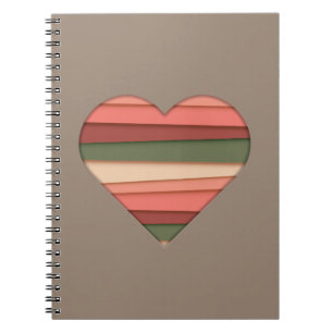 Heart Love Striped Valentijnsdag Notitieboek