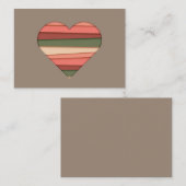 Heart Love Striped Valentijnsdag Notitiekaartje (Voorkant / Achterkant)