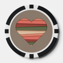 Heart Love Striped Valentijnsdag Pokerchips