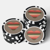 Heart Love Striped Valentijnsdag Pokerchips (Opstapeling)