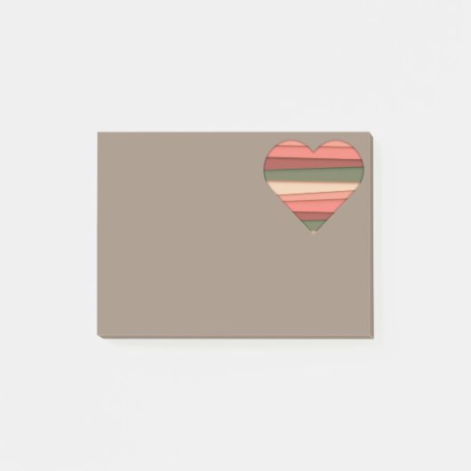 Heart Love Striped Valentijnsdag Post-it® Notes (Voorkant)