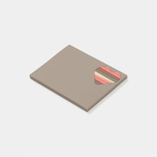 Heart Love Striped Valentijnsdag Post-it® Notes (Schuin)