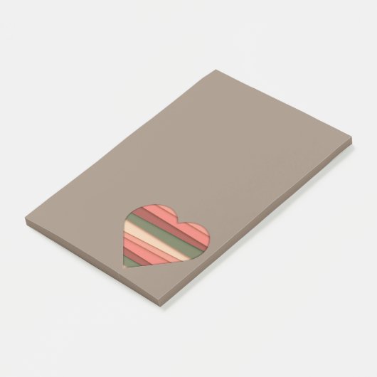 Heart Love Striped Valentijnsdag Post-it® Notes (Schuin)