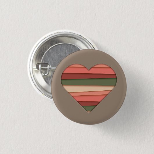 Heart Love Striped Valentijnsdag Ronde Button 3,2 Cm (Voorkant /achterkant)