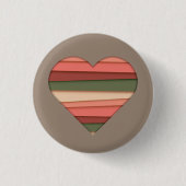 Heart Love Striped Valentijnsdag Ronde Button 3,2 Cm (Voorkant)
