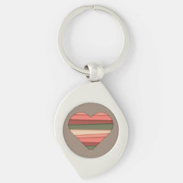 Heart Love Striped Valentijnsdag Sleutelhanger