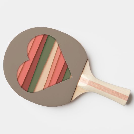 Heart Love Striped Valentijnsdag Tafeltennisbatje (Zijkant)