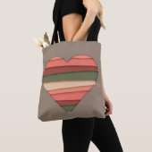 Heart Love Striped Valentijnsdag Tote Bag (Dichtbij)