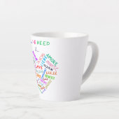 Heart Love Text Latte Mok (Rechterhoek)