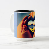 Heart Love Tweekleurige Koffiemok (Voorkant links)