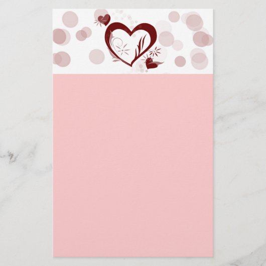 Heart Love Valentijn Briefpapier (Voorkant)