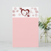 Heart Love Valentijn Briefpapier (Staand voorkant)