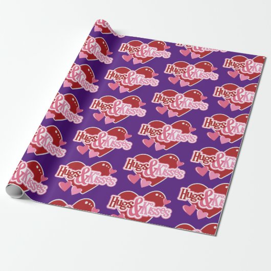 Heart Love Valentijn Wrapping Paper Cadeaupapier (Uitgerold)