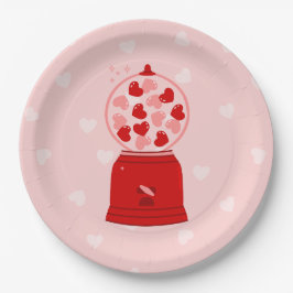 heart love valentine gumball machine gum papieren bordje