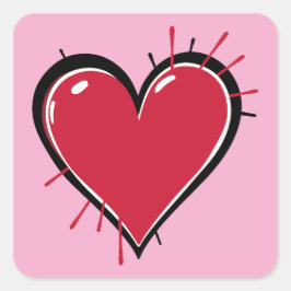 Heart Love Vierkante Sticker