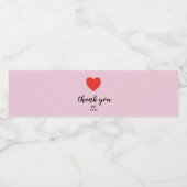 Heart Love Wedding Custom Favors Waterfles Etiket (Enkel label)