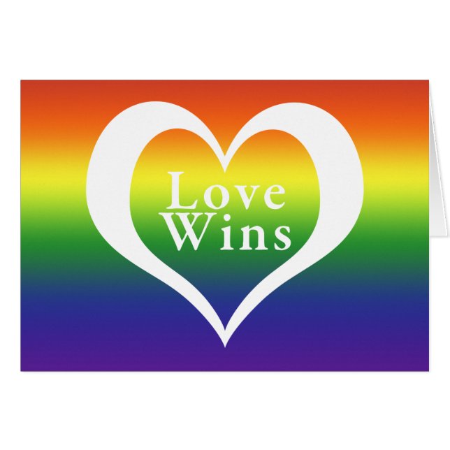 Heart Love Wins Rainbow (Voorkant Horizontaal)