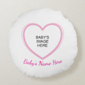 Heart Loves Baby Rond Kussen (Achterkant)