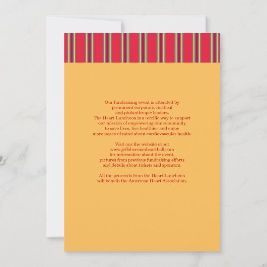Heart Luncheon Fundraising Event Kaart (Achterkant)