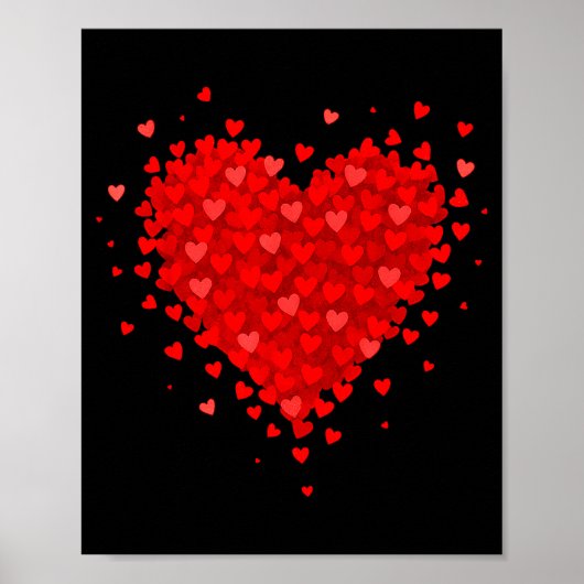 Heart Made Of Hearts Valentines Day Womens Teens G Poster (Voorkant)