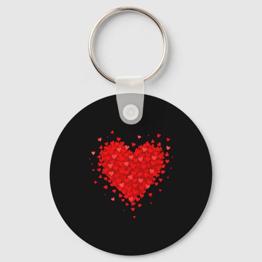 Heart Made Of Hearts Valentines Day Womens Teens G Sleutelhanger (Voorkant)