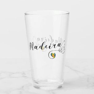 Heart Madeira Flag, I Love Madeira, Portugal Glas