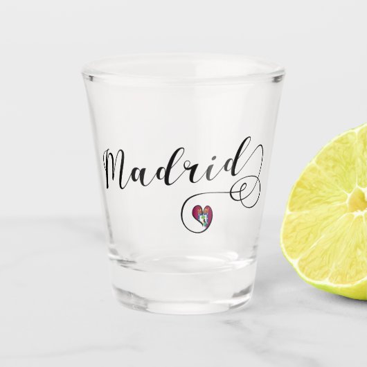 Heart Madrid, Spanje Shot Glas (Voorkant)