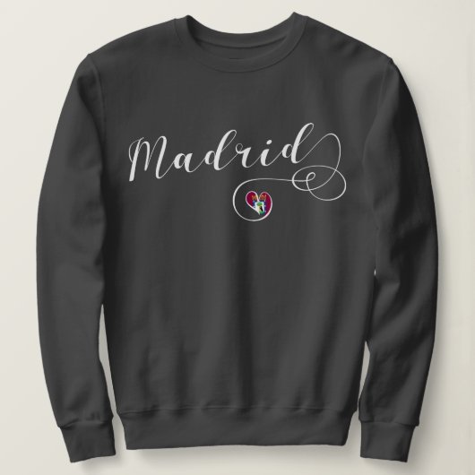 Heart Madrid Sweatshirt, Spaans, Spanje Trui (Design voorkant)