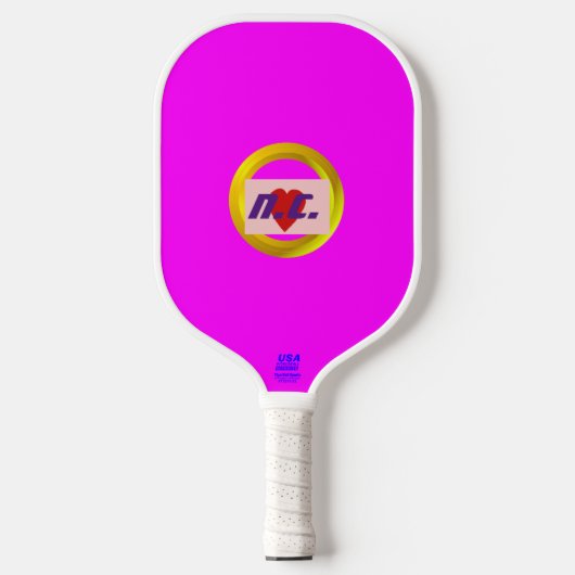 Heart Magenta Modern Pickleball Paddle (Voorkant)