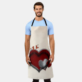 Heart Magic Beige Groot Schort (Gedragen)