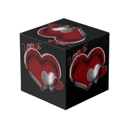 Heart Magic Black Photo Cube Kubus (Achter hoekig)