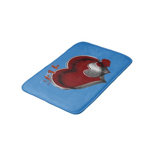 Heart Magic Blue Large Bath Mat (Gekanteld)