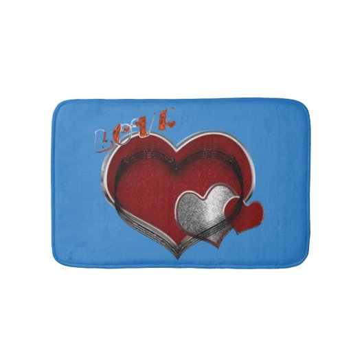 Heart Magic Blue Large Bath Mat (Voorkant)