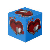 Heart Magic Blue Photo Cube Kubus (Achter hoekig)
