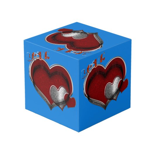 Heart Magic Blue Photo Cube Kubus (Achter hoekig)