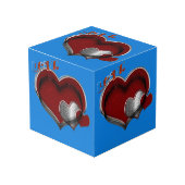 Heart Magic Blue Photo Cube Kubus (Voorkant hoekig)