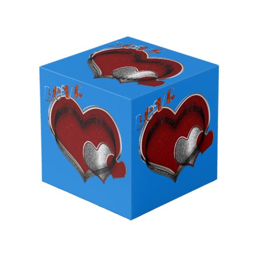 Heart Magic Blue Photo Cube Kubus (Voorkant hoekig)