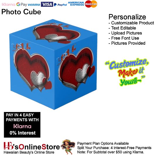 Heart Magic Blue Photo Cube Kubus