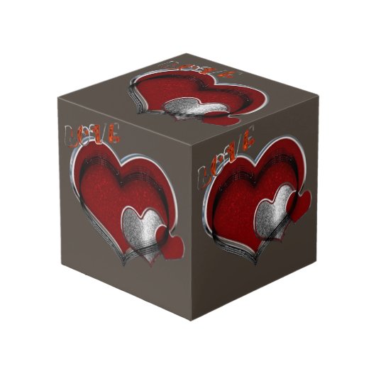 Heart Magic Brown Photo Cube Kubus (Voorkant hoekig)