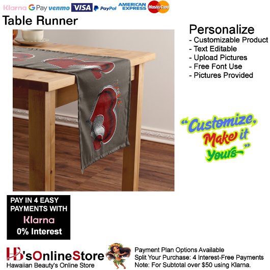 Heart Magic Brown Tafelloper Huishoudelijk linnen