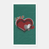Heart Magic Dark Green Paper Servet Gastenhanddoek (Voorkant)