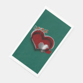 Heart Magic Dark Green Paper Servet Gastenhanddoek (Hoek)