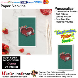 Heart Magic Dark Green Paper Servet Gastenhanddoek